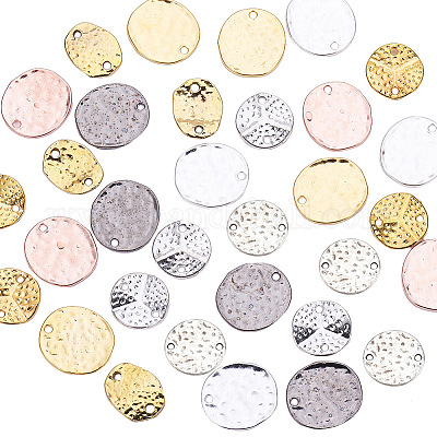 Wholesale SUNNYCLUE 1 Box 32pcs Disc Two Tone Earrings Charms Pendants with  Hole Oval Alloy Links Findings for DIY Jewellery Earring Making Supplies 