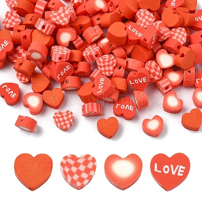 120pcs 4 Arten handgemachte Polymer-Ton-Perlen&nbsp;CLAY-YW0002-66-1