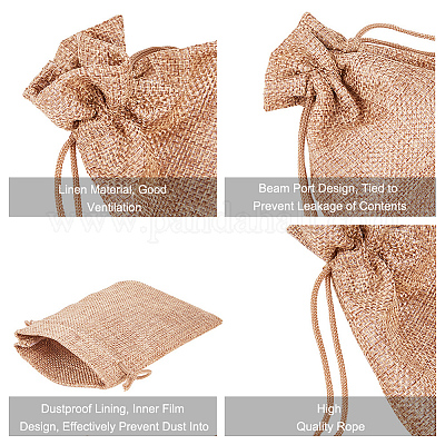 Pochettes en toile de jute&nbsp;ABAG-BC0001-08-9x7-1