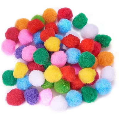 Multicolor Pom Poms Assorted Pompoms for Crafts Ziploc Bag Full