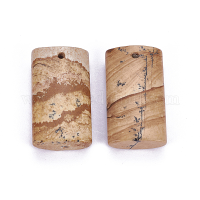 Pendentifs de jaspe avec image naturelle&nbsp;G-F614-02-1