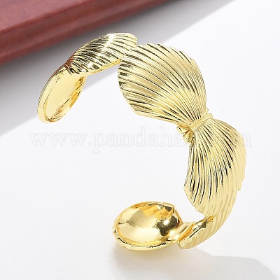 Braccialetti aperti in ottone per le donne&nbsp;BJEW-M091-02G-1