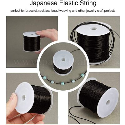  60m Fibre Wire Necklace Accessories Bracelet String Elastic  Jewellery Making Bracelets Craft Strong Stretch Cord(Black)