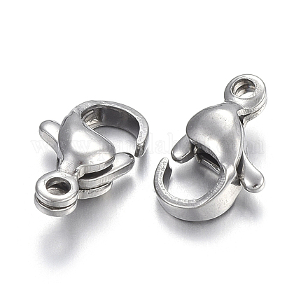 304 Stainless Steel Lobster Claw Clasps STAS-F182-01P-D-1