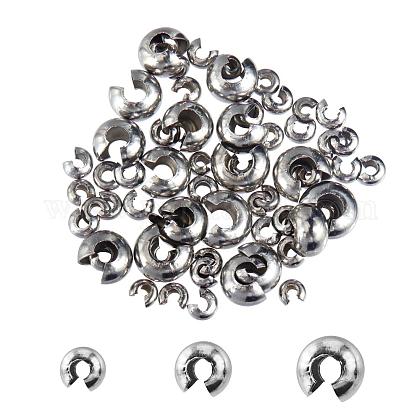 UNICRAFTALE 150pcs 3 Sizes 4.5/6/10.5mm Diameter Crimp Beads 304 Stainless Steel Crimp Beads Covers Beads End Tip Half Round Open Crimp Beads for Women Bracelet Necklace Jewelry Making STAS-UN0002-99P-1