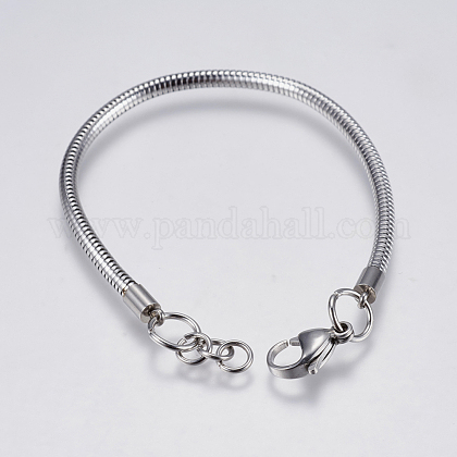 Silver Color Cut To Size 304 Stainless Steel 20 Inch Snake Chain Necklace With Clasp 3mm Wide Chain DIY Snake Necklace Ready To Wear