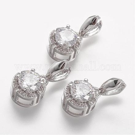 Long-Lasting Plated Brass Micro Pave Cubic Zirconia Ice Pick and Pinch Bails ZIRC-P032-06P-1