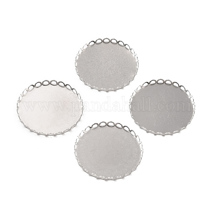 316 Surgical Stainless Steel Cabochon Tray Settings STAS-I187-01F-P-1