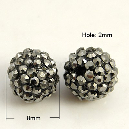 Perles de strass en résine  RB-A025-8mm-A29-1