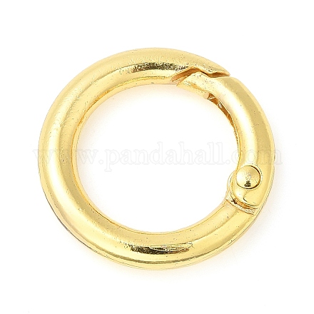 Rack Plating Brass Spring Gate Rings KK-Q781-11G-1