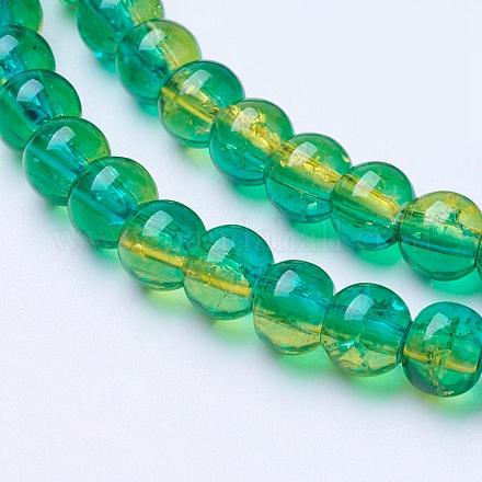 Spray Painted Crackle Glass Beads Strands CCG-Q002-4mm-07-1