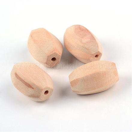 Unfinished Wood Beads WOOD-S659-04-LF-1