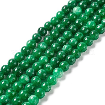 Brin de perles rondes en jade naturel G-E141-03C-1