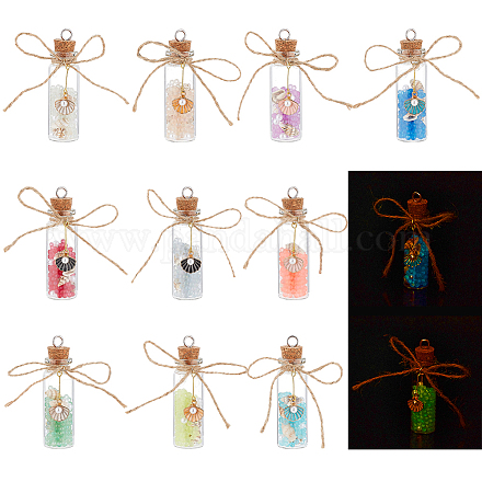 Leuchtende Perlenanhänger in Glasflaschen HJEW-AB00276-1