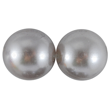 26 mm argent imitation morceaux lâches perles acrylique ronde de perles pour les enfants bijoux X-PACR-26D-46-1