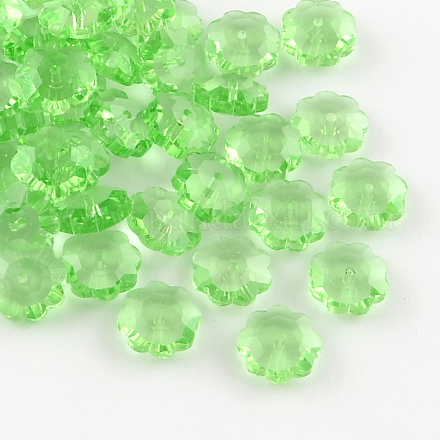 Flower Transparent Glass Beads GLAA-R160-06-1