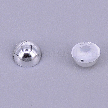 ABSプラスチックパール調ビーズ  半円  銀  2：4x2mm  約300個/袋 KY-CJC0003-01H-1
