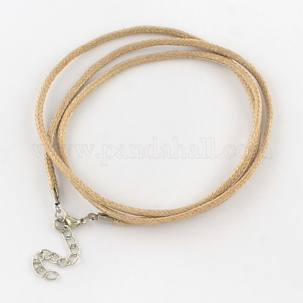 Algodón encerado el collar del cordón MAK-S032-2mm-141-1