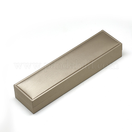 プラスチックのネックレス箱  ベルベットと  長方形  淡い茶色  22x5.6x3.6cm OBOX-Q014-29-1