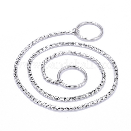304 Stainless Steel Dog Choke Chain Collar STAS-K201-03B-P-1