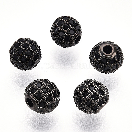 Perles de zircone cubique de placage de rack en laiton ZIRC-S001-6mm-B04-1