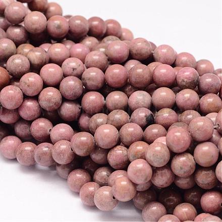 Natural Rhodonite Beads Strands G-UK0001-60A-8mm-1