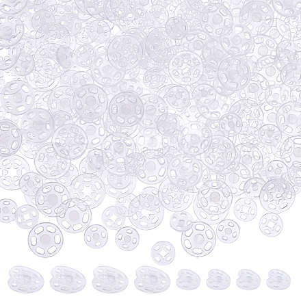 NBEADS 200 Pairs 2 Styles Resin Clear Snap Fasteners Buttons BUTT-NB0001-48-1