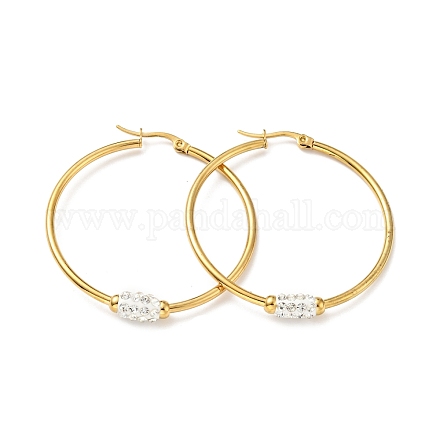 Crystal Rhinestone Tube Beaded Hoop Earrings EJEW-D279-11G-01-1