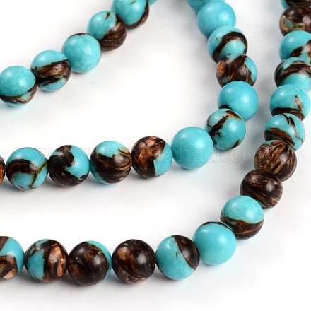 Assembled Bronzites and Synthetic Turquoise Beads Strands G-F250-01-4mm-1