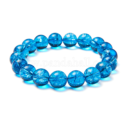 Bracelets extensibles à perles rondes en quartz craquelé naturel sunnyclue BJEW-PH0001-8mm-15-1