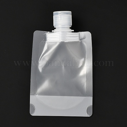 ペットのプラスチック製トラベルバッグ  マットスタイルの空の詰め替え可能なバッグ  キャップ付きの長方形  化粧品用  透明  13.4cm  容量：50ml（1.69液量オンス） X1-ABAG-I006-02B-1