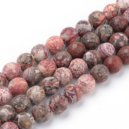Perles de jaspe peau de léopard rouge naturel brins G-Q462-88-10mm-1