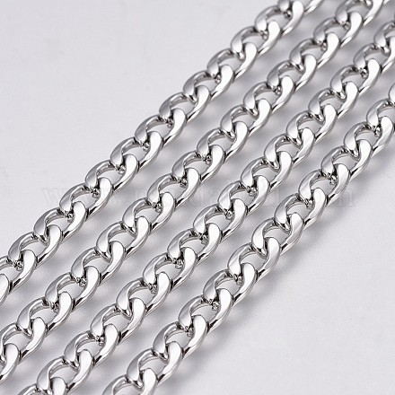 304 Stainless Steel Curb Chains CHS-G005-B-02P-1