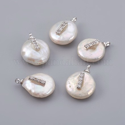 Colgantes naturales de perlas cultivadas de agua dulce PEAR-F008-30P-I-1