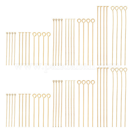 UNICRAFTALE 8 Styles 240pcs Stainless Steel Eye Pins Golden Ball Head Pins 30-50mm Head Pins Open Eye Pins for Jewelry Findings Components Making Arts & Crafts Projects STAS-UN0002-55G-1