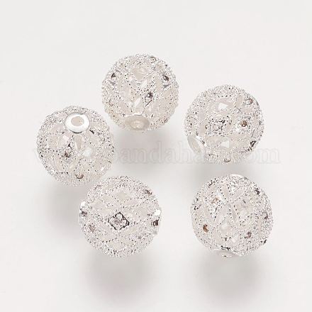 Perline in ottone zirconi X-KK-E346-10mm-S-1