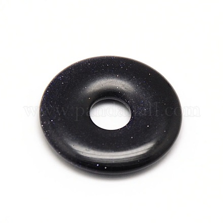 Donut/Pi Disc Gemstone Pendants G-L234-30mm-08-1