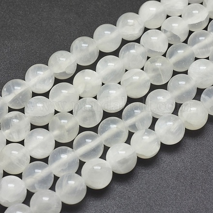Brins de perles de sélénite naturelles G-G792-24D-1