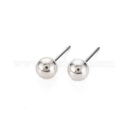 Ccb boucles d'oreilles boule en plastique pour femmes EJEW-S213-01D-F06B-RS-1