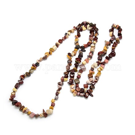 Colliers de perles mookaite classiques X-NJEW-L064-09-1