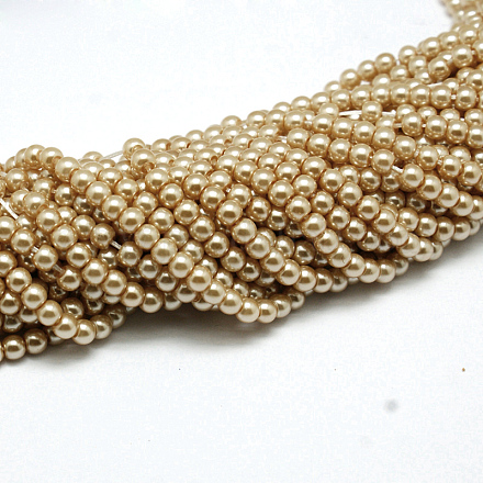 Brins de perles rondes en verre teinté écologique HY-A002-10mm-RB019-1