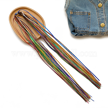 Nastro di seta treccia di capelli colorati fili di corda OHAR-PW0003-201C-1
