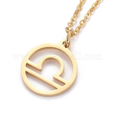 304 Stainless Steel Pendant Necklaces NJEW-Z004-04G-1