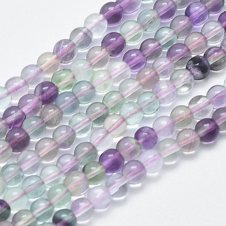 Chapelets de perles en fluorite naturel G-F547-38A-4mm-1