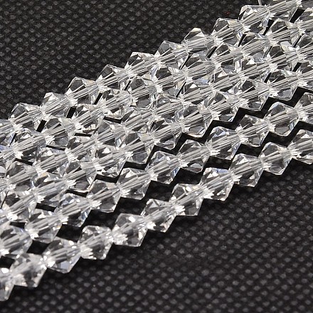 Chapelets de perles en verre bicone d'imitation de cristal autrichien X-GLAA-F029-6x6mm-13-1