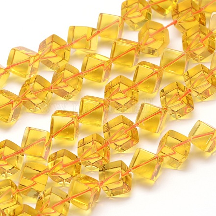 Cube Cultured Piezoelectric Citrine Beads Strands G-I142-10mm-01S-AA-1