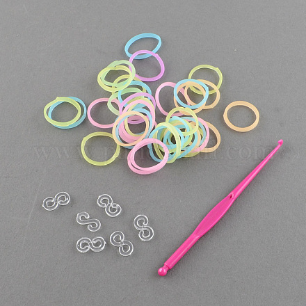 Hottest DIY Candy Color Twist Rubber Loom Bands Refills for Kids X-DIY-S001-M01-1