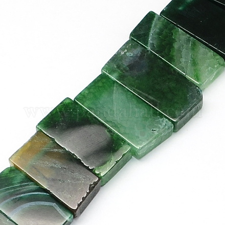 Dyed Rectangle Natural Agate Bead Strands G-Q940-02C-1