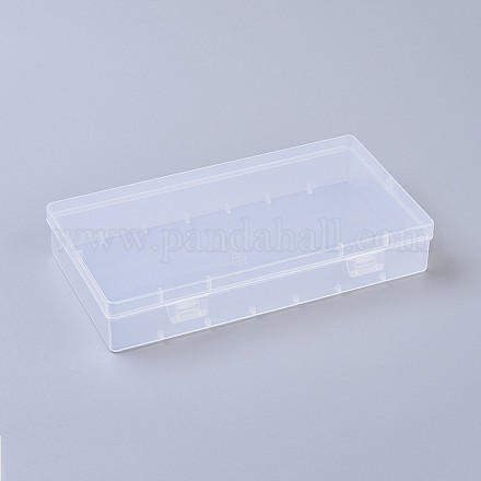 プラスチック箱  ビーズ保存容器  長方形  透明  20.4x11.4x3.6cm CON-I008-01-1