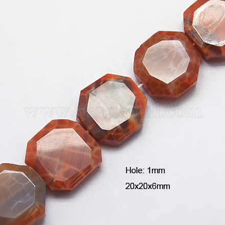 Natural Fire Crackle Agate Beads Strands G-G242-20x20mm-01-1